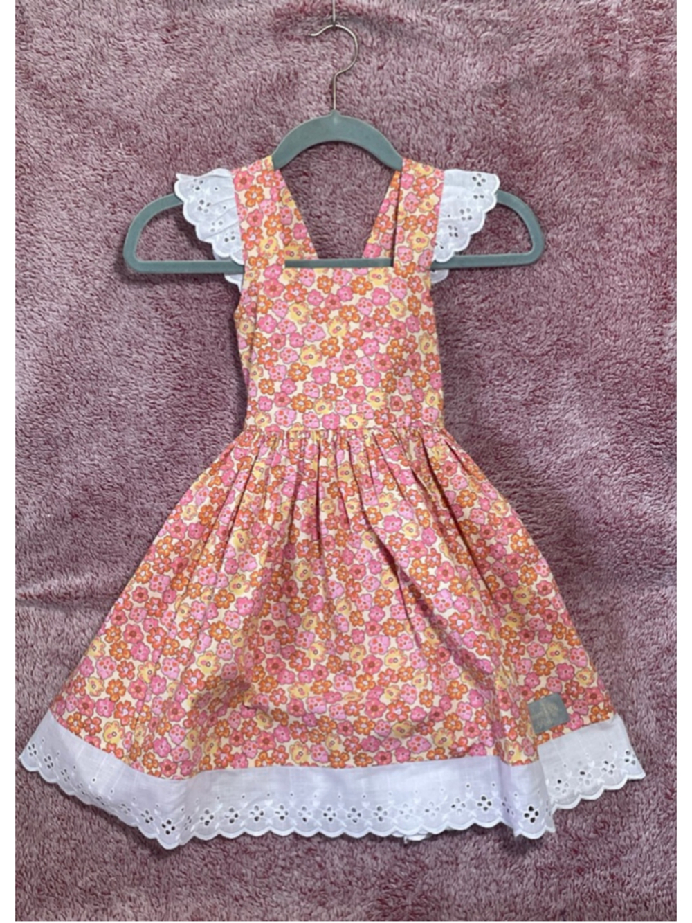Girls Eleanor Rose Casual Dress Size 7 coquette Floral lace ruffles